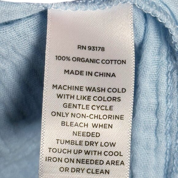 Magaschoni size XL Organic Cotton Gauze Button Up Shirt Oversized Light blue NWT - Picture 8 of 10